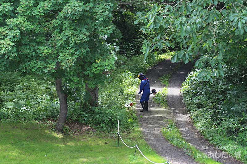 私道わきの草刈り