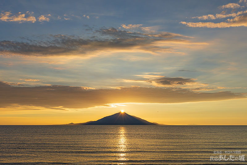 8月12日の夕日ダイヤモンド利尻